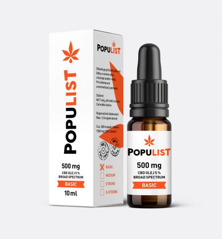 Populist CBD oil 5% (500mg) Broad Spectrum BASIC 10ml