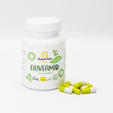 OLIVEAMID bottle with capsules