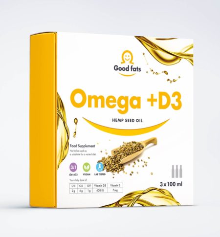 goodfats premium omega D3 oil box front side